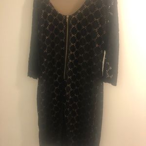 Black, Lace Dress, Long Sleeve